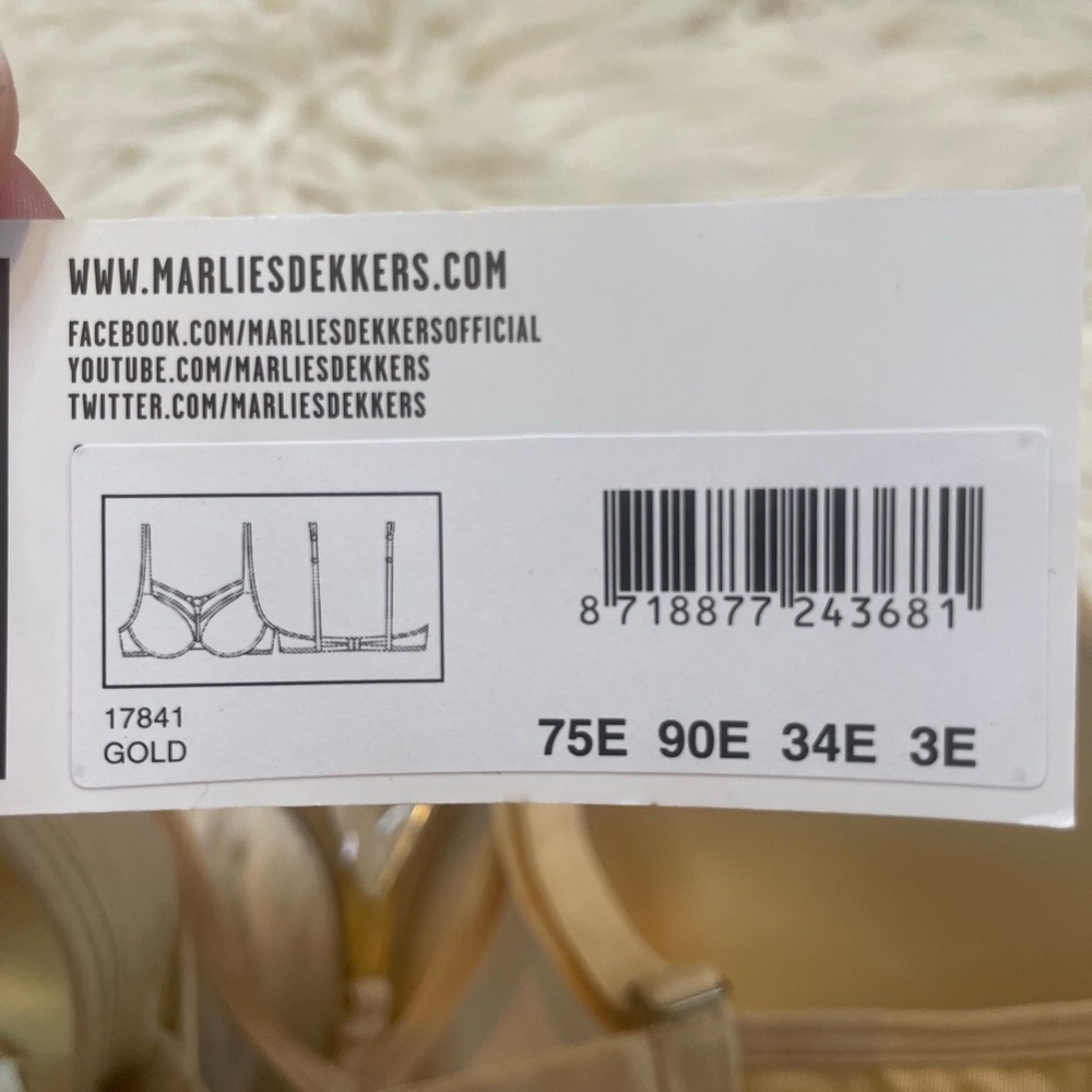 NWT Undressed Marlies Dekkers Underwire Push Up Bra Gold 34E Boston Proper - Picture 6 of 7